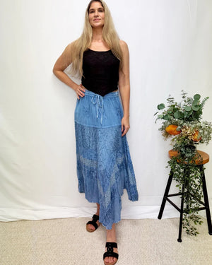 Tallulah Stonewash Lace Skirt