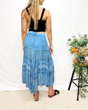 Tallulah Stonewash Lace Skirt
