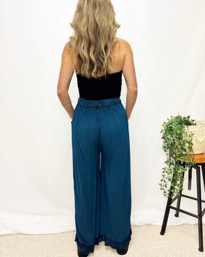 Anicia Stonewash Pants With V Waistband