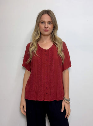Boheme Button Up Blouse/Rayon