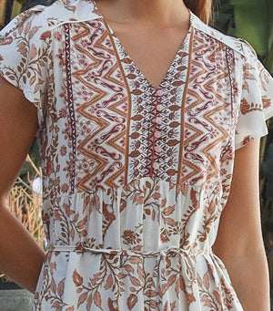 Jessah Cap Sleeve Mini Dress