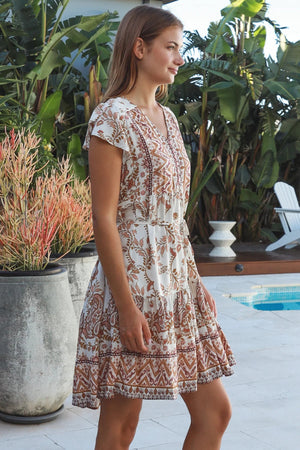 Jessah Cap Sleeve Mini Dress