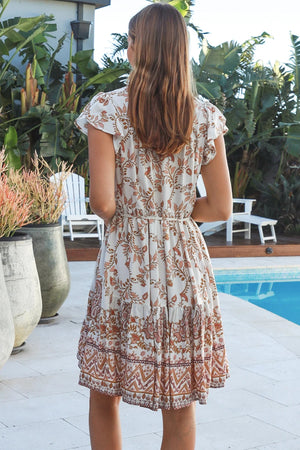 Jessah Cap Sleeve Mini Dress