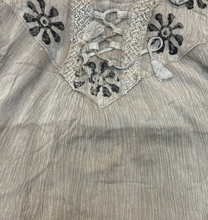 Umbrella Maxi Dress Block Print