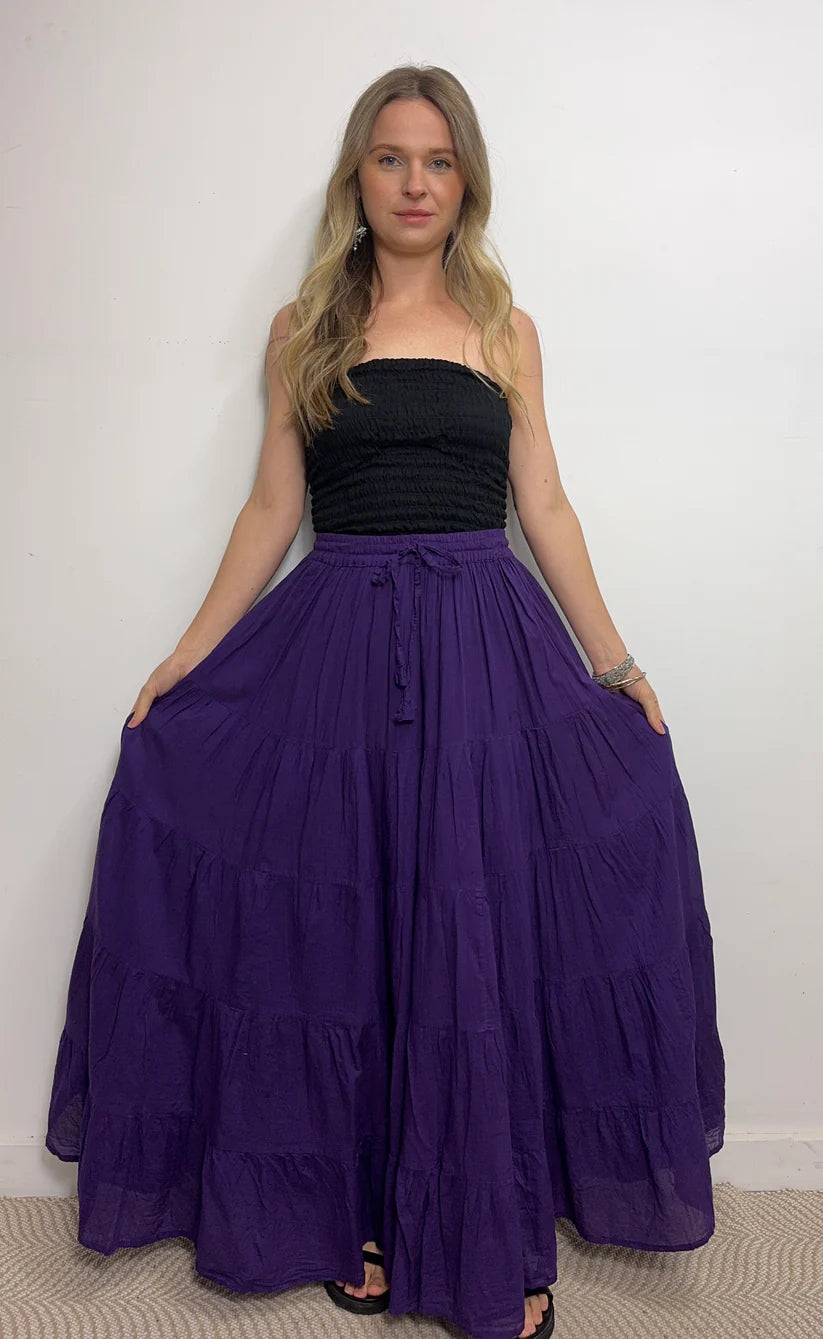 Rohini Cotton Tiered Skirt