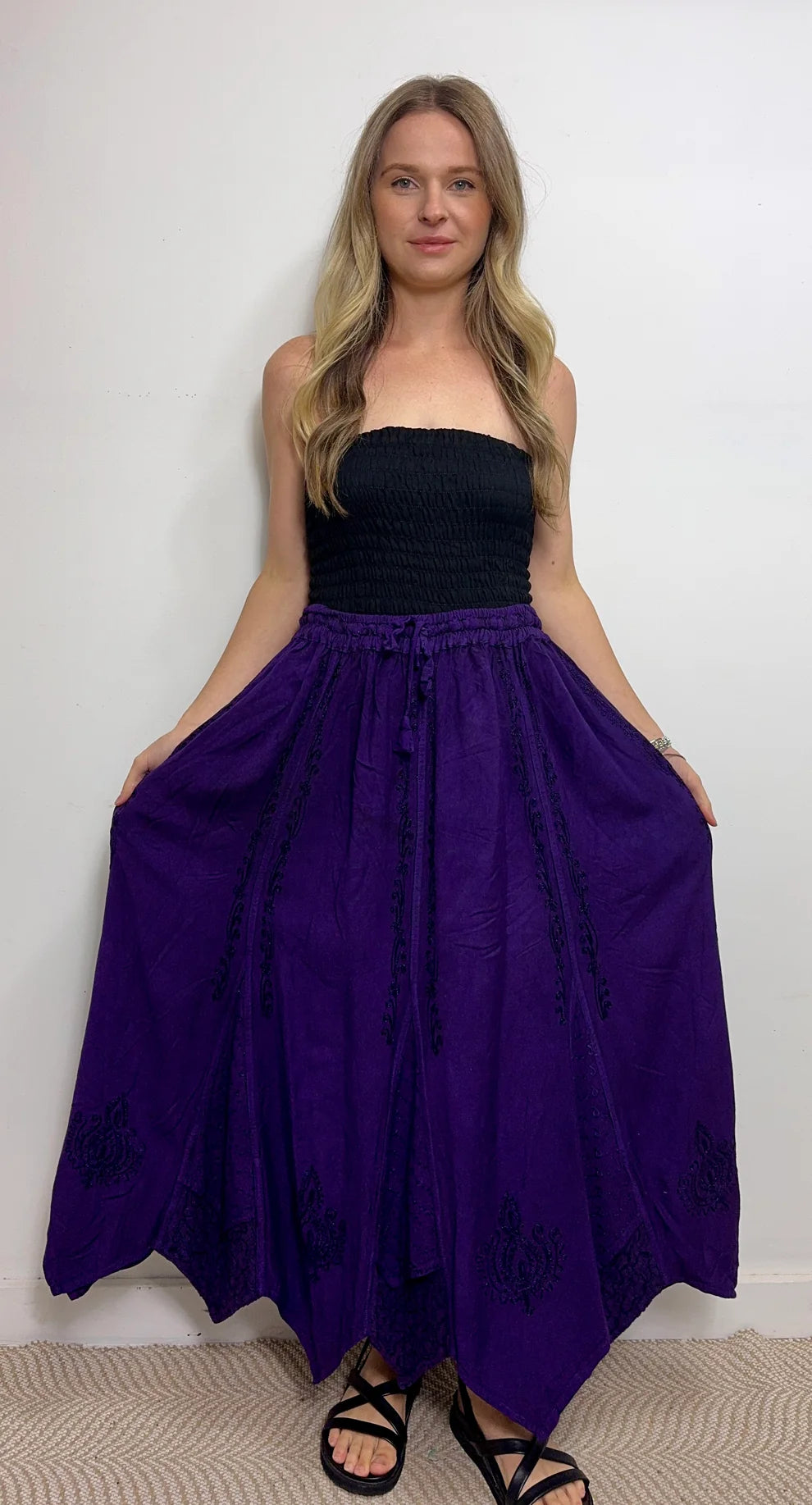 Medora Zig Zag Hem Maxi Skirt