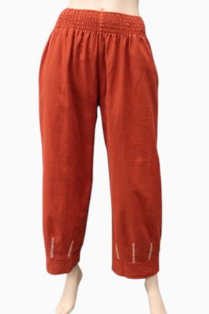 Naturals Shirred Embroidery Pants