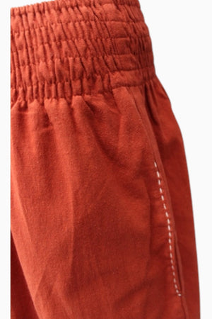 Naturals Shirred Embroidery Pants