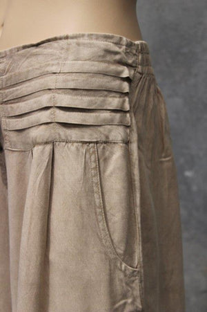 #Cropped Pleat Waist Band Pants