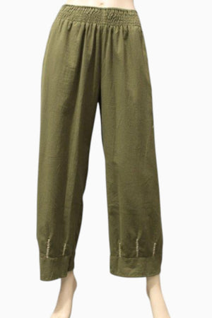 Naturals Shirred Embroidery Pants