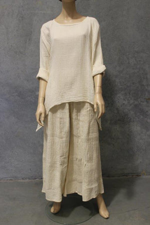 PG CHEESECLOTH SHIRRED FLARES