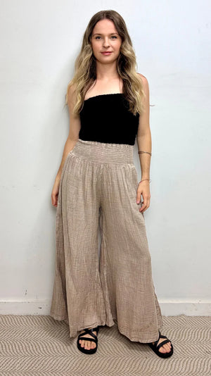River Stonewash Shirred Pants