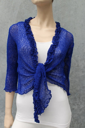 #Mesh Frill Cardigan