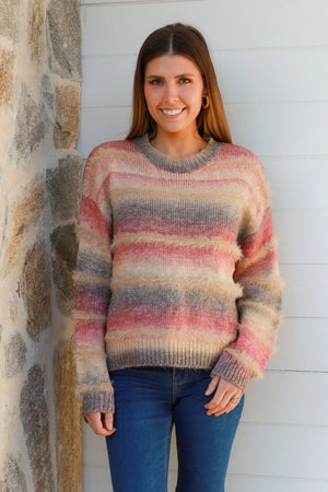 #Fur Trim Knit Jumper