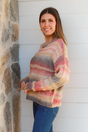 #Fur Trim Knit Jumper