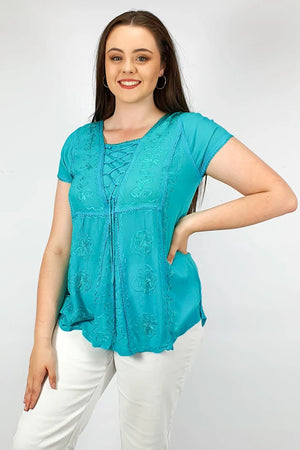 Avis Plain Short Sleeve Top