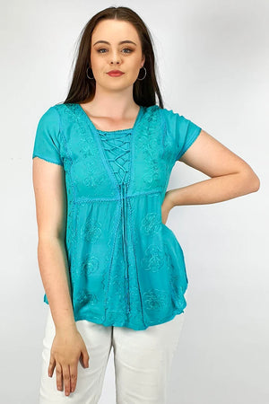 Avis Plain Short Sleeve Top