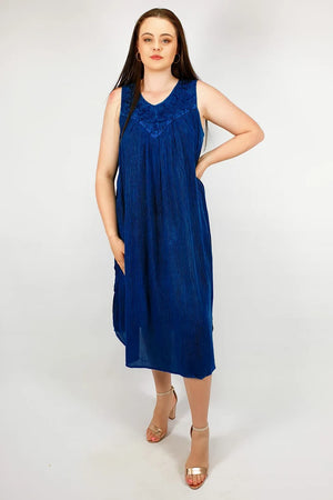 Plain Sleeveless Umbrella Maxi Dress