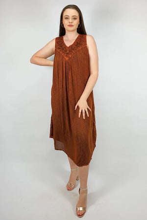 Plain Sleeveless Umbrella Maxi Dress