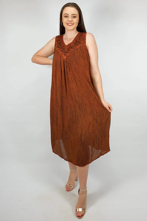 Plain Sleeveless Umbrella Maxi Dress