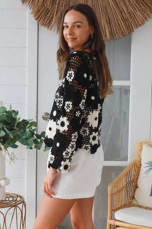 #Boho Flower Crochet Jumper