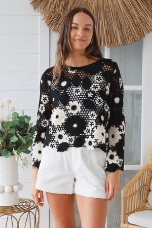 #Boho Flower Crochet Jumper