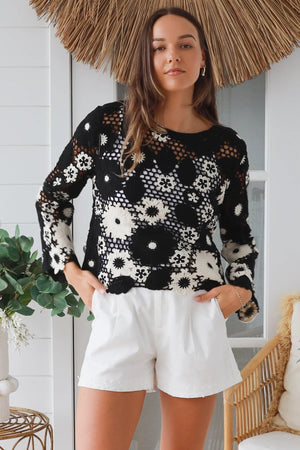 #Boho Flower Crochet Jumper