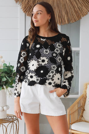 #Boho Flower Crochet Jumper