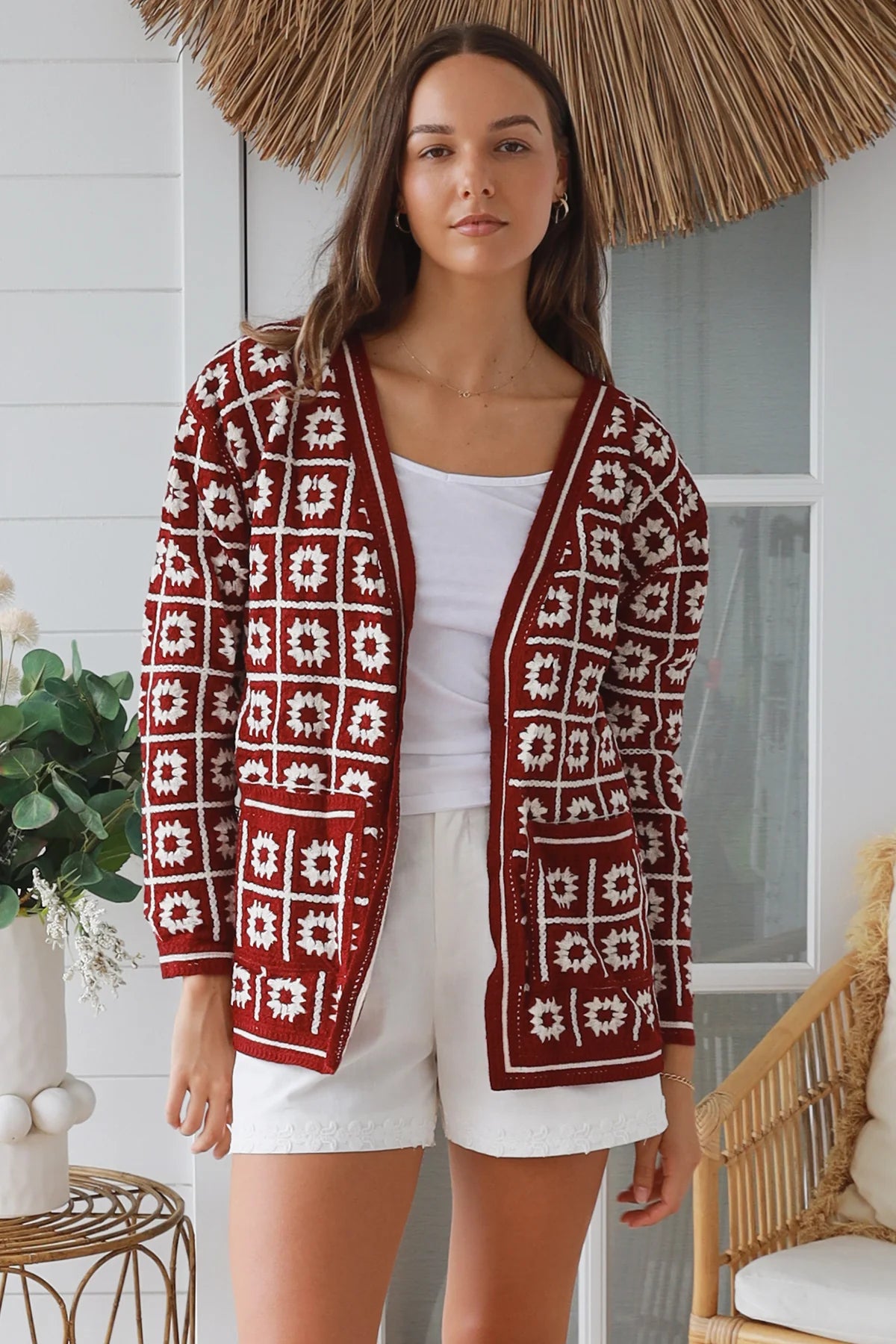 #Macey Crochet Jacket With Pockets