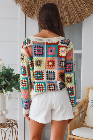 #Raine Patchwork Crochet Jumper
