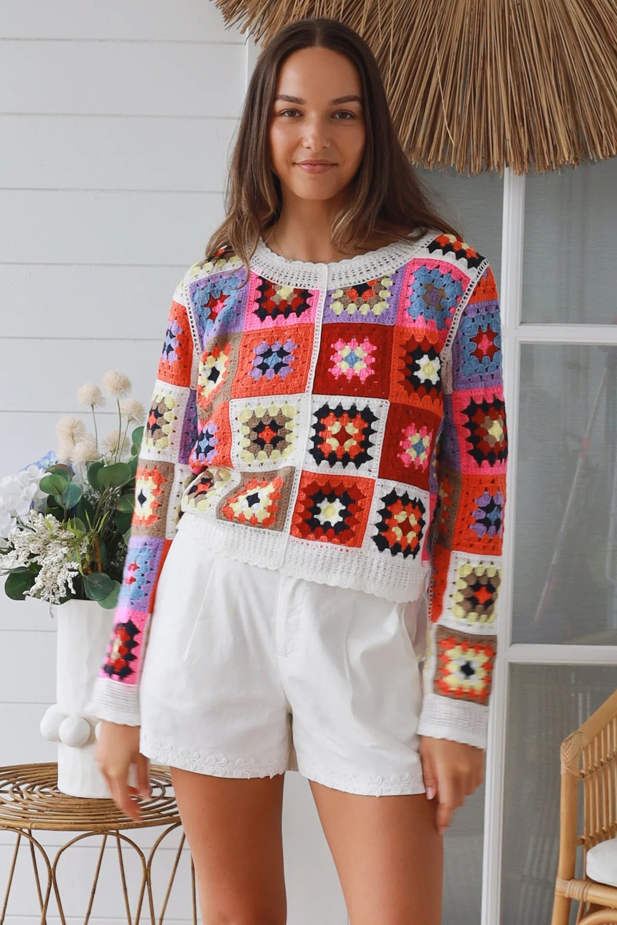 #Raine Patchwork Crochet Jumper