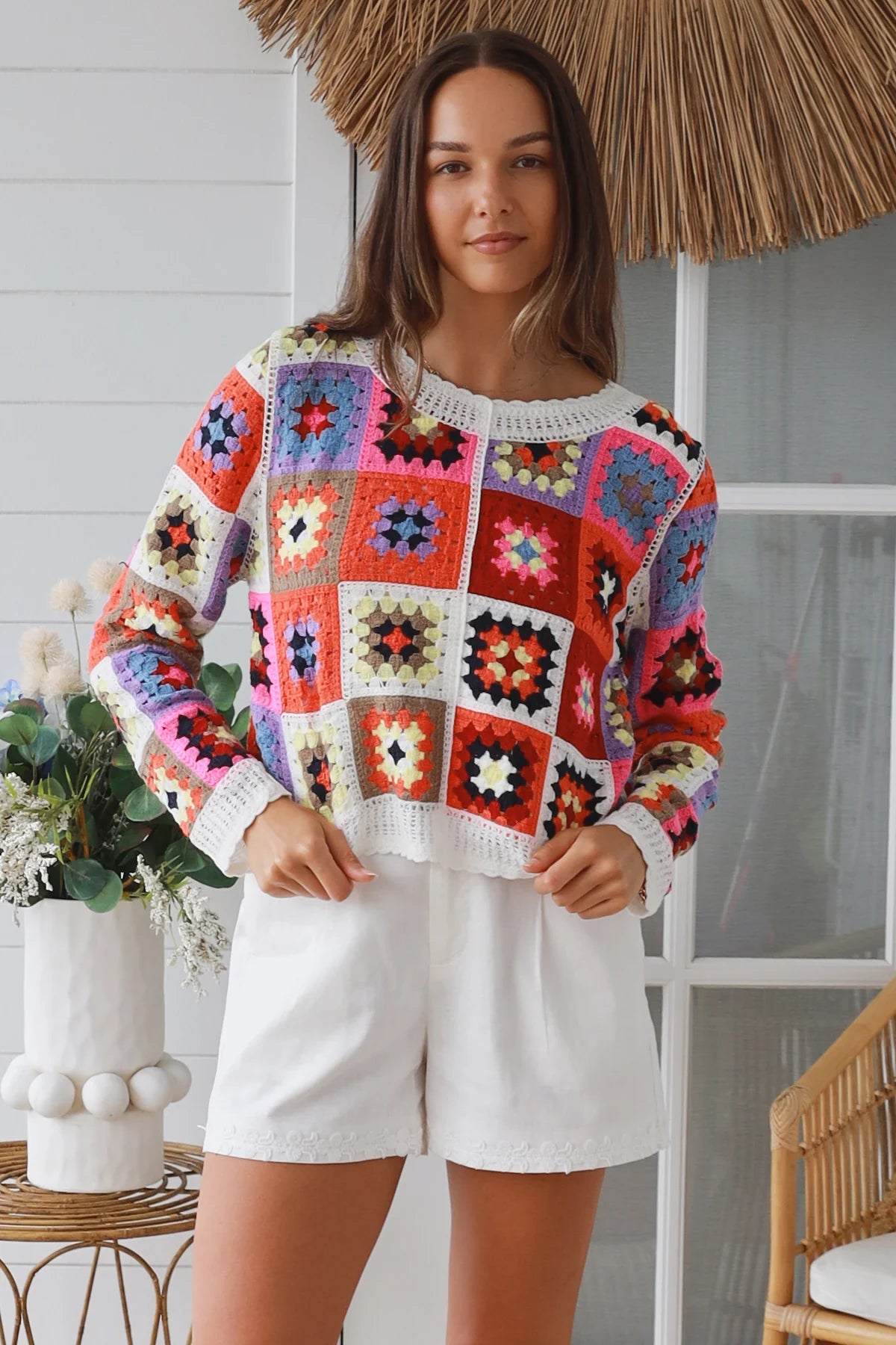 #Raine Patchwork Crochet Jumper