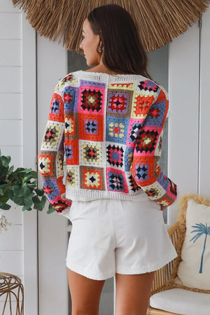 #Raine Patchwork Crochet Jumper