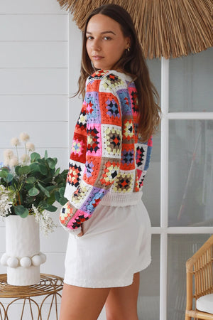 #Raine Patchwork Crochet Jumper