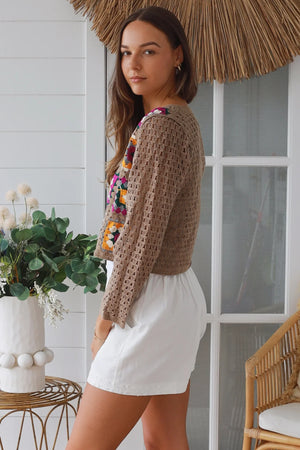 #Button Up Crochet Patchwork Cardigan