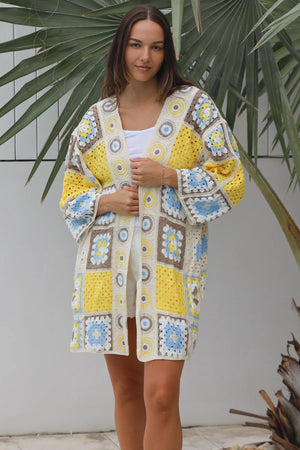Kianna Mid-length Crochet Cardigan