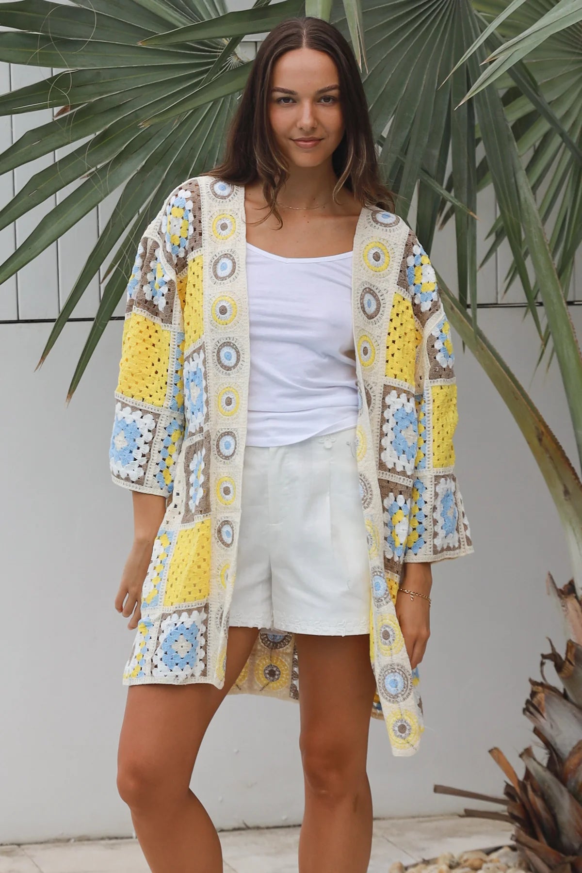 Kianna Mid-length Crochet Cardigan