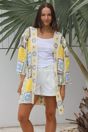 Kianna Mid-length Crochet Cardigan