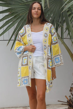 Kianna Mid-length Crochet Cardigan