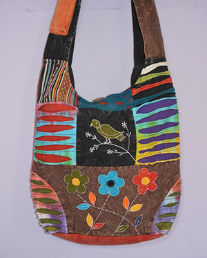 Patchwork Bird Cotton Jogi Bag