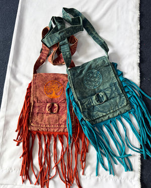 Nepalese Tree Of Life Cotton Fringe Bag