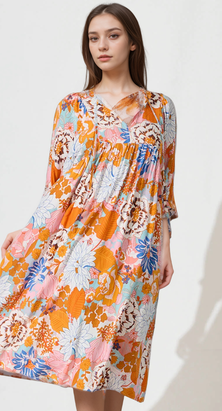 Kyrie Puff Sleeve Floral Baby Doll Style Mini Dress