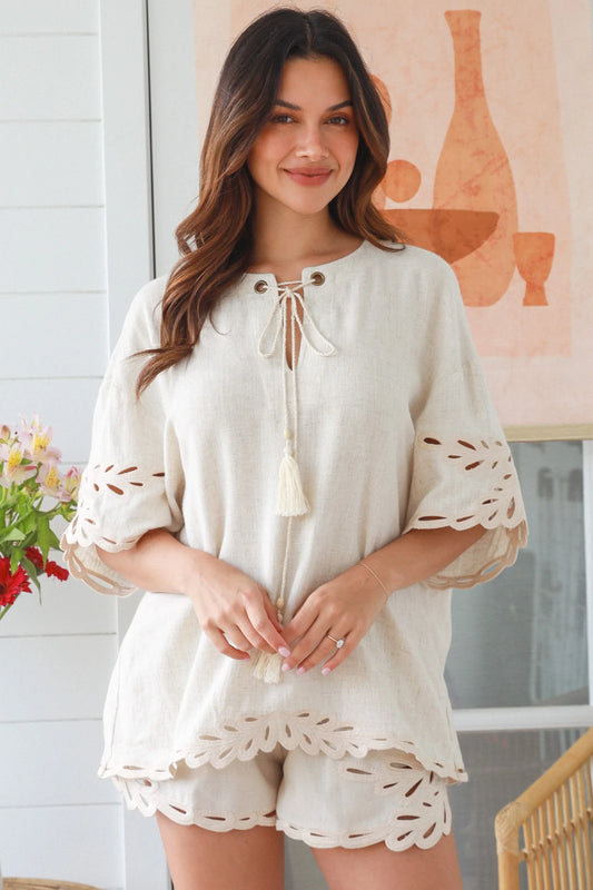 #Cutwork Lace Top