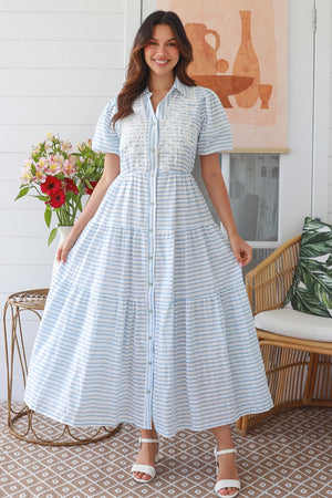 Coastal Vibes Striped Maxi Dress