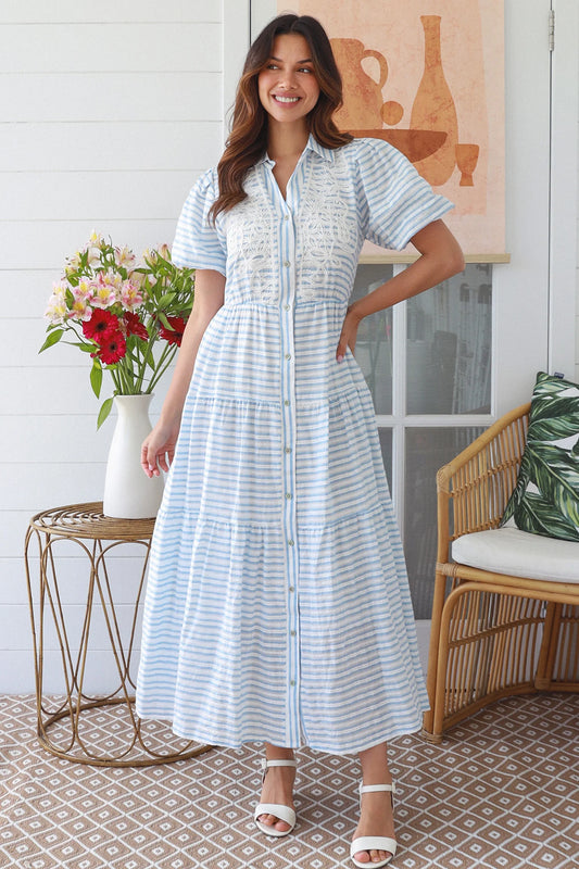 Coastal Vibes Striped Maxi Dress