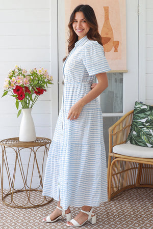 Coastal Vibes Striped Maxi Dress