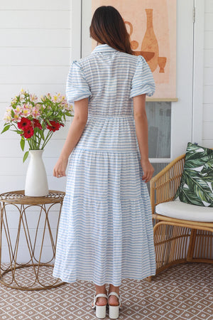 Coastal Vibes Striped Maxi Dress