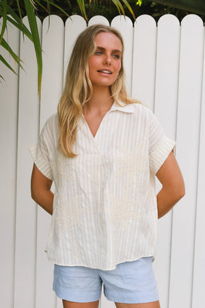 Coastal Vibes Striped Blouse