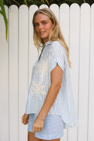 Coastal Vibes Striped Blouse