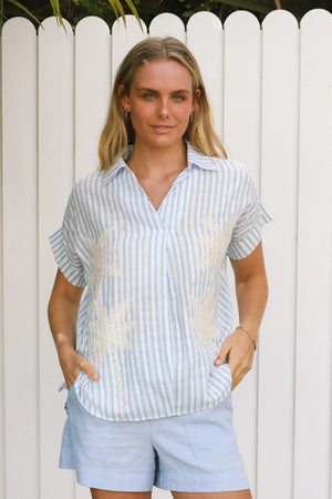 Coastal Vibes Striped Blouse